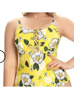 NWT SHEKINI Bathing Suit Lace Up One Piece Size S or 0X
